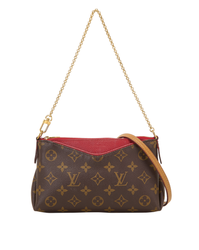 Pallas Clutch, &pound;595, Handbags, Red, Canvas/Leather, Front view